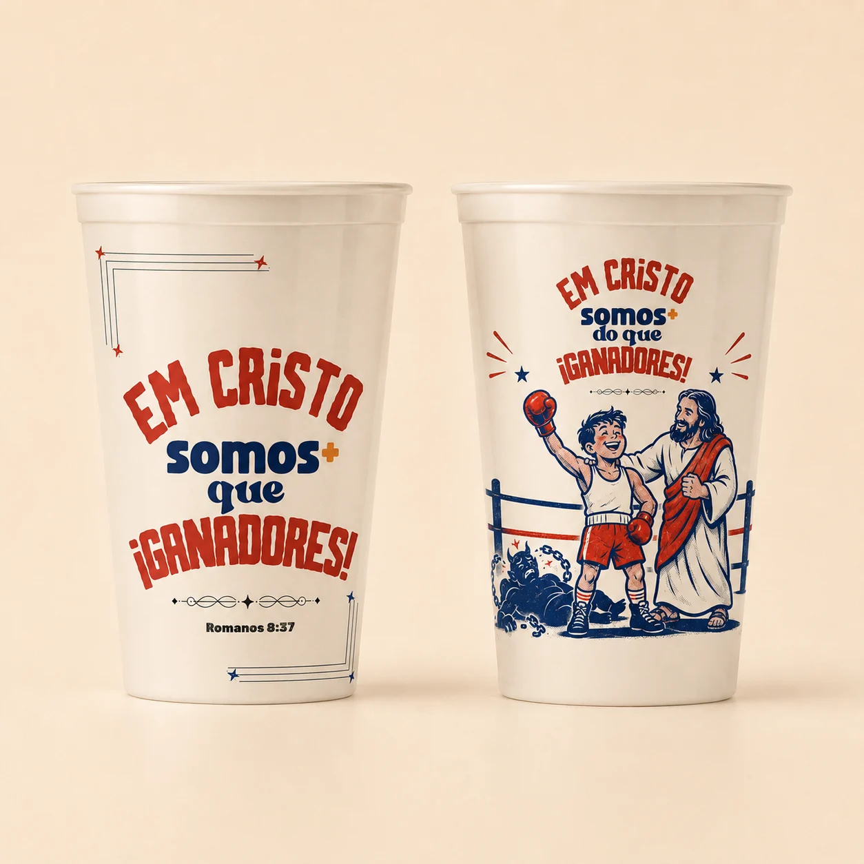 Vasos «En Cristo somos más que vencedores»